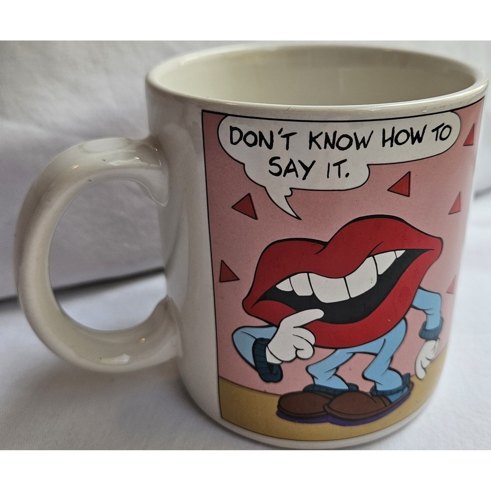 1988 Ceramic Mug THREE CHEERS TANG GENERAL FOODS BIG LIPS Character‎
